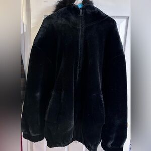 Chic Black Teddy Jacket for Women